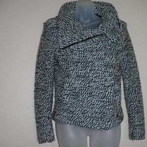 BLANKNYC Boucle Knit Wool Blend Moto Jacket